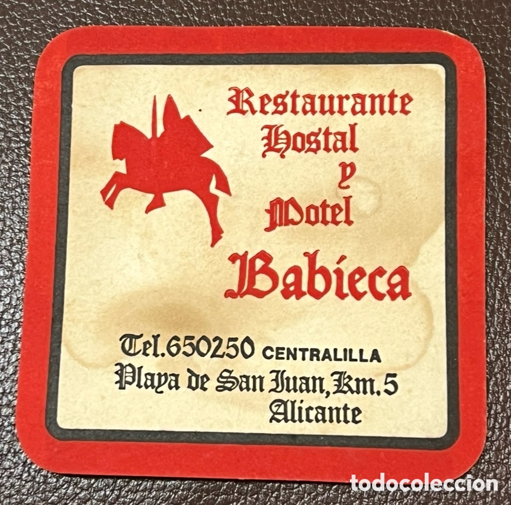 Collectionnisme Papier divers: Posavasos. Restaurante Hostal y Motel BABIECA. SAN Juan. Alicante. A&ntilde;os 70.