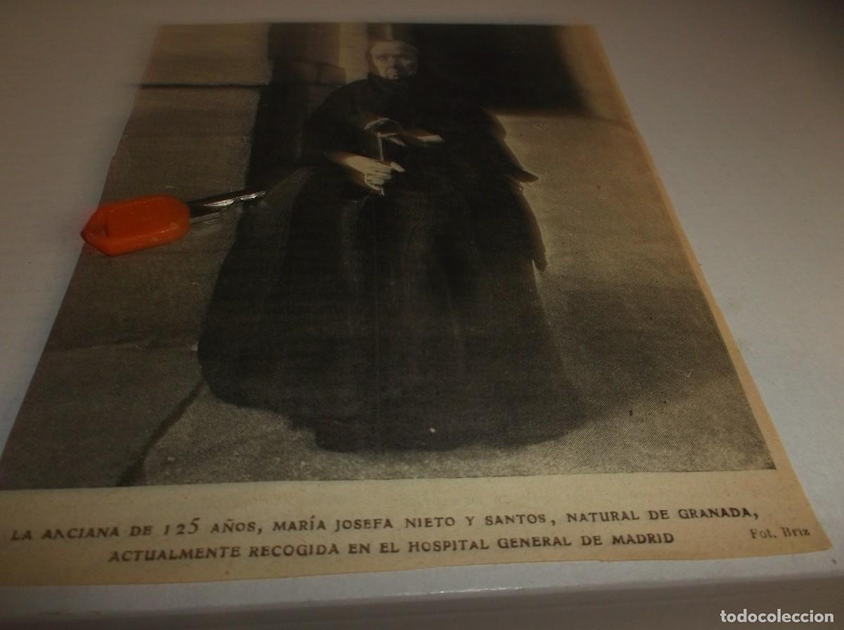 Otros Art&iacute;culos de Coleccionismo en Papel: RECORTE A&Ntilde;O 1906(MADRID)ANCIANA DE 125 A&Ntilde;OS.M&ordf; JOSEFA NIETO Y SANTOS (GRANADA)RECOGIDA EN HOSPITAL