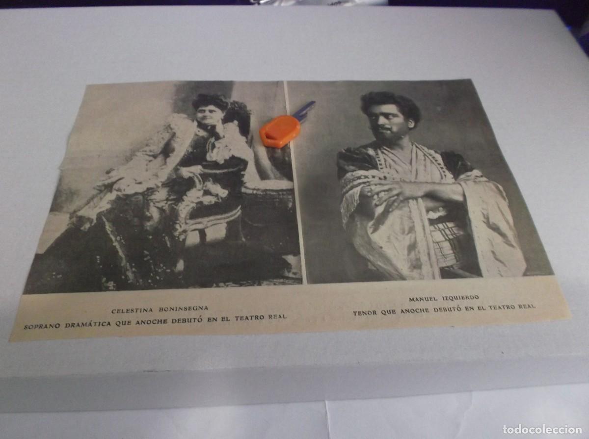 Otros Art&iacute;culos de Coleccionismo en Papel: RECORTE A&Ntilde;O 1905(MADRID LA SOPRANO CELESTINA BONINSEGNA Y EL TENOR MANUEL IZQUERDO EN TEATRO REAL)