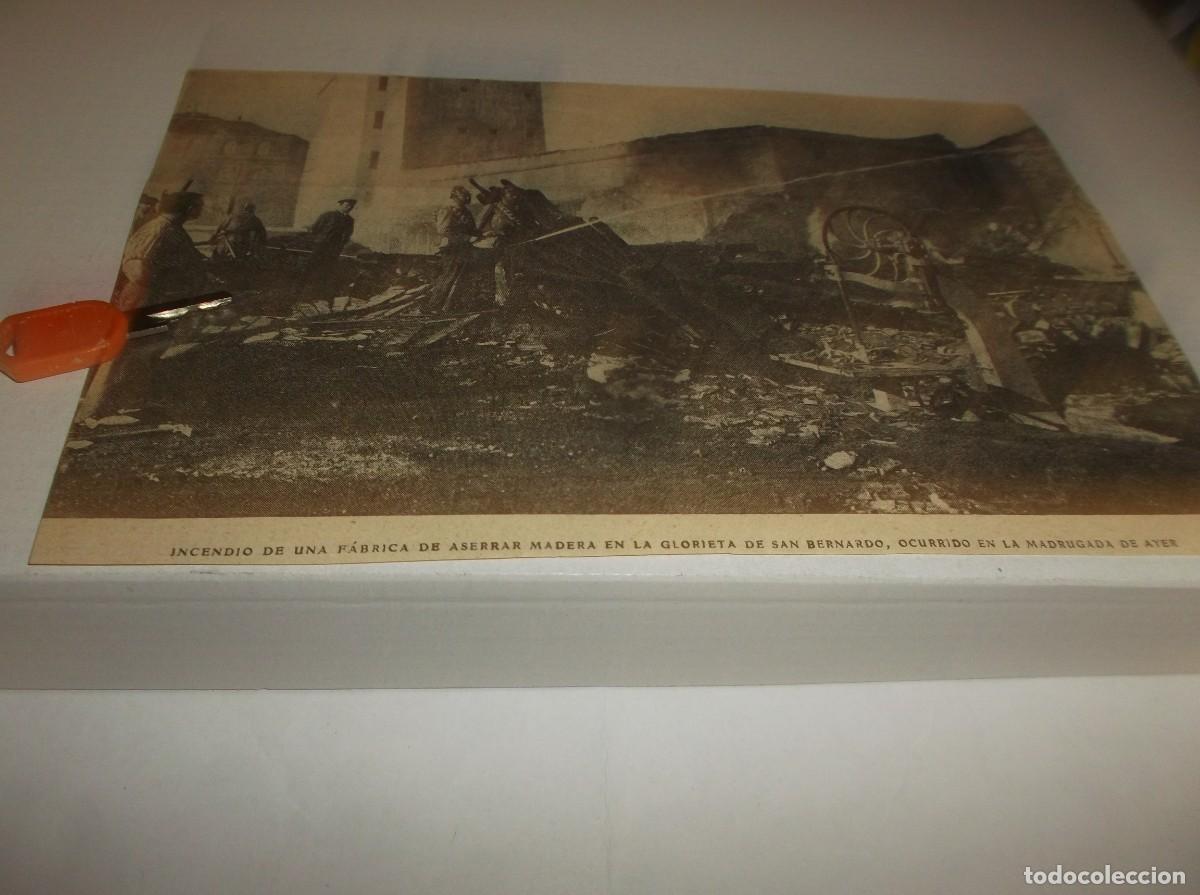 Otros Art&iacute;culos de Coleccionismo en Papel: RECORTE A&Ntilde;O 1905(MADRID)BOMBEROS EN INCENDIO F&Aacute;BRICA DE ASERRAR MADERA EN GLORIETA DE SAN BERNARDO