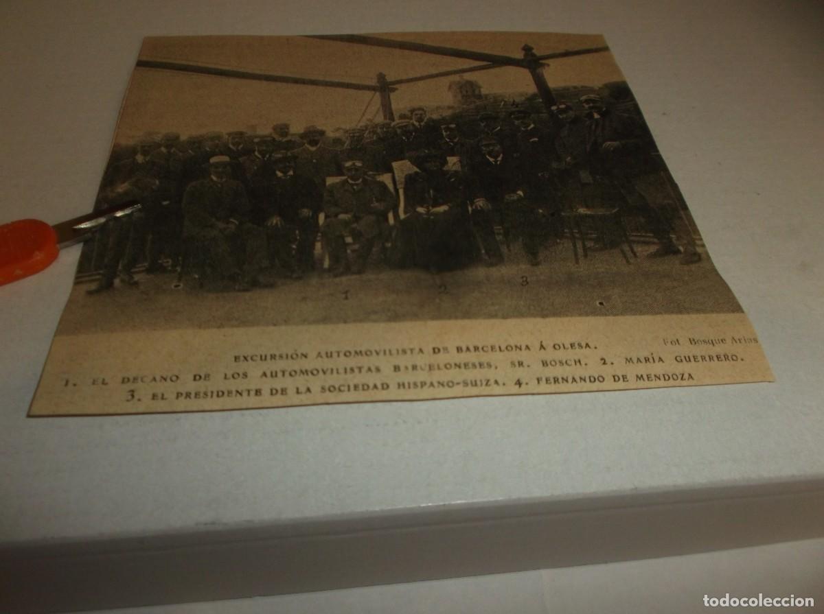 Otros Art&iacute;culos de Coleccionismo en Papel: RECORTE A&Ntilde;O 1905(BARCELONA)EXCURSION AUTOM&Oacute;VILISTA DE BARCELONA &Aacute; OLESA . Sr.BOSCH ,M&ordf; GUERRERO