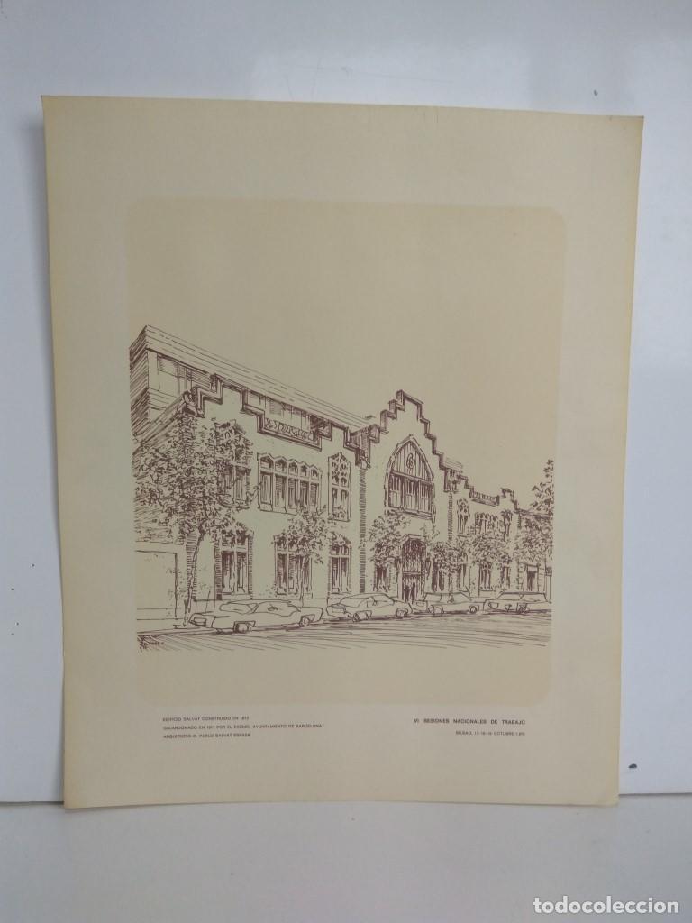 Otros art&iacute;culos de coleccionismo en papel: VI sesiones nacionales de trabajo: lamina Edificio Salvat - Varios