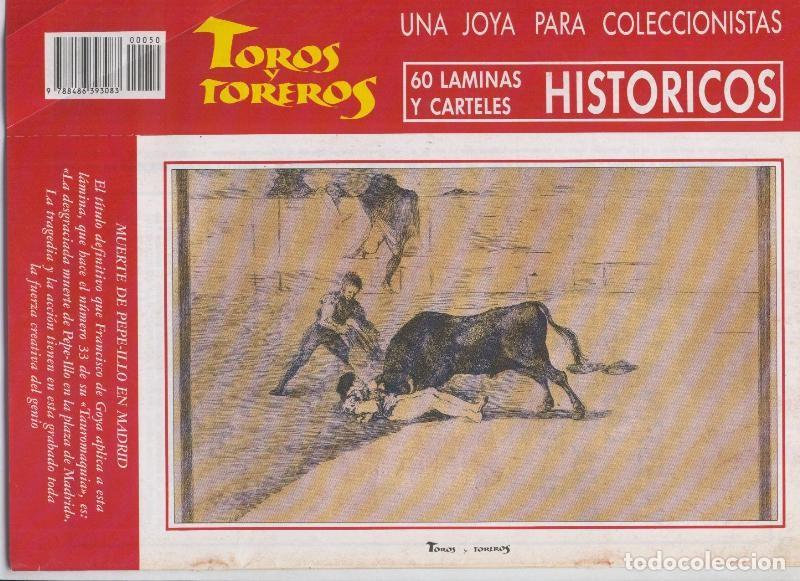 Altri oggetti di carta: Lamina de La Lidia modelo 50: Muerte de Pepe Illo en Madrid ilustrado por Goya - Varios