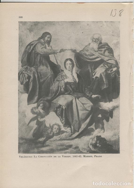Otros art&iacute;culos de coleccionismo en papel: Arte Hispanico lamina numerada 138: Velazquez: La coronacion de la Virgen - Varios