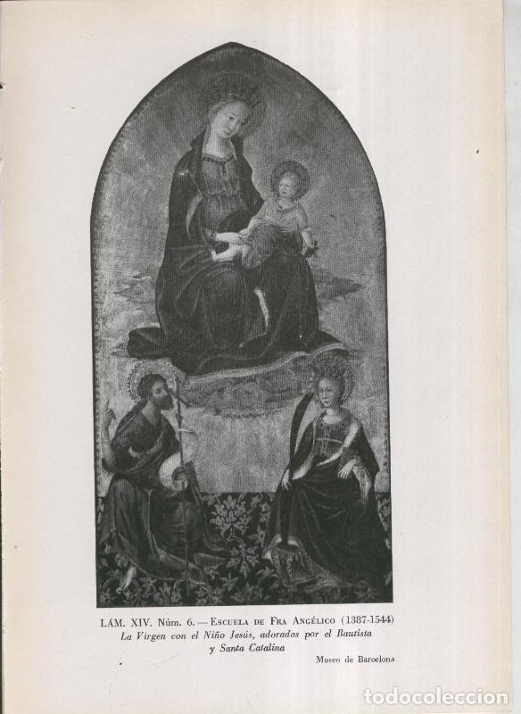 Otros art&iacute;culos de coleccionismo en papel: La coleccion Cambo, lamina 14: Escuela de Fra Angelico: La Virgen con el ni&ntilde;o Jesus - F.J.Sanchez Ca