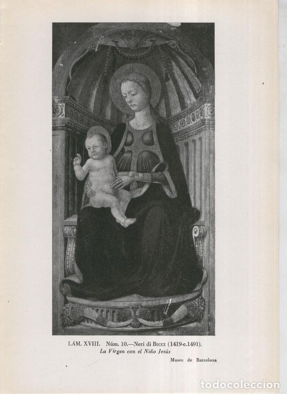 Otros art&iacute;culos de coleccionismo en papel: La coleccion Cambo, lamina 18: Neri di Bicci: La Virgen con el ni&ntilde;o Jesus - F.J.Sanchez Canton