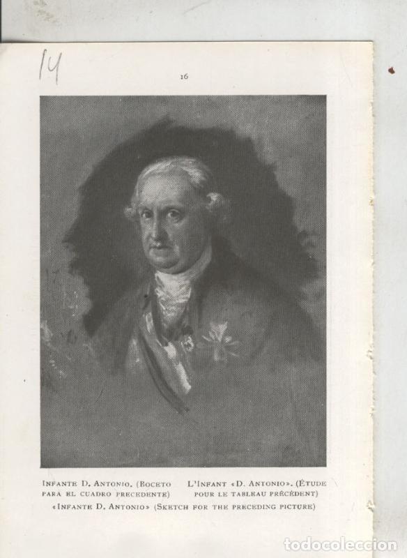 Otros art&iacute;culos de coleccionismo en papel: Goya en el museo del prado: lamina 14: Boceto del infante D.Antonio - Varios
