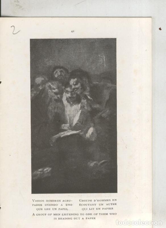 Otros art&iacute;culos de coleccionismo en papel: Goya en el museo del prado: lamina 02: Hombres agrupados oyendo a uno que lee un papel - Varios