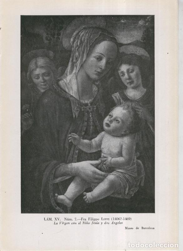 Otros art&iacute;culos de coleccionismo en papel: La coleccion Cambo, lamina 15: Fra Filippo Lippi: La Virgen con el ni&ntilde;o Jesus - F.J.Sanchez Canton