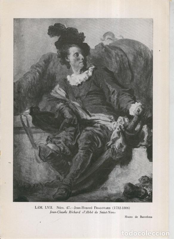 Otros art&iacute;culos de coleccionismo en papel: La coleccion Cambo, lamina 57: Jean Honore Fragonard: Jean Claude Richard, L&acute;Abbe de Saint Non - F.J