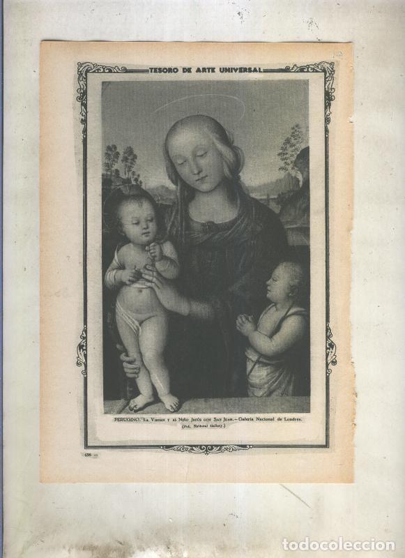 Otros art&iacute;culos de coleccionismo en papel: Lamina 054: La Virgen y el Ni&ntilde;o Jesus con San Juan de Perugino - Varios