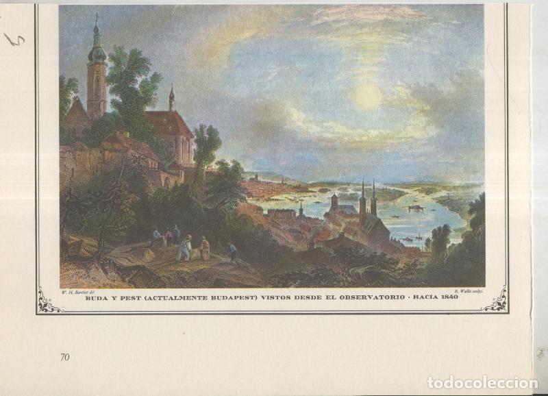 Otros art&iacute;culos de coleccionismo en papel: Lamina 05: Buda y Pest visto desde el observatorio hacia 1840 - Varios