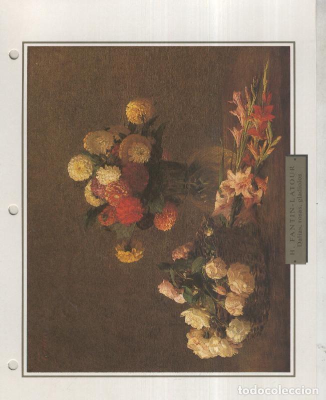 Otros art&iacute;culos de coleccionismo en papel: Lamina 34: Henri Fantin-Latour: Dalias, Rosas, Gladiolos - Varios
