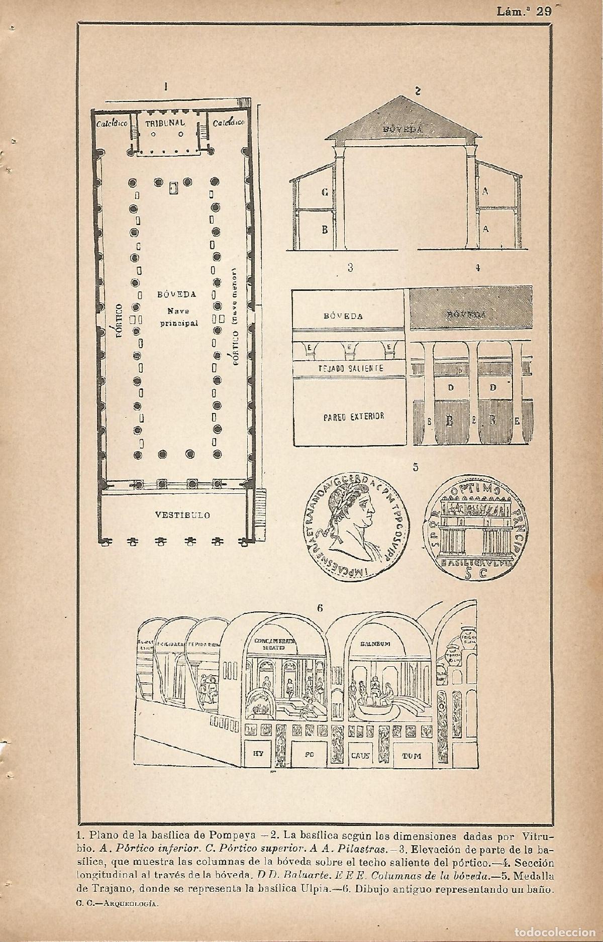 Otros art&iacute;culos de coleccionismo en papel: Lamina 029: Basilica de Pompeya - C&eacute;sar Cant&uacute;