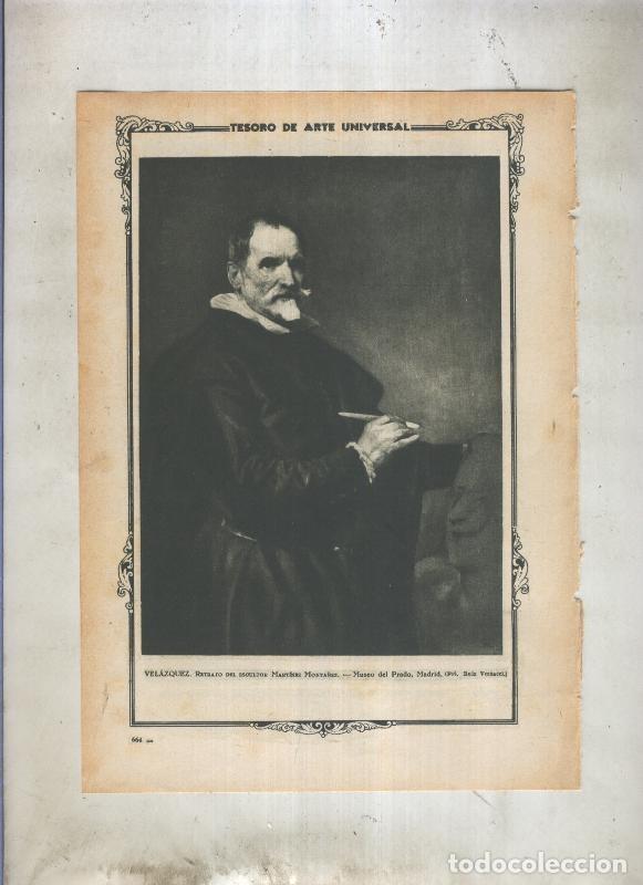 Otros art&iacute;culos de coleccionismo en papel: Lamina 076: Retrato del escultor Martinez Monta&ntilde;ez por Velazquez - Varios