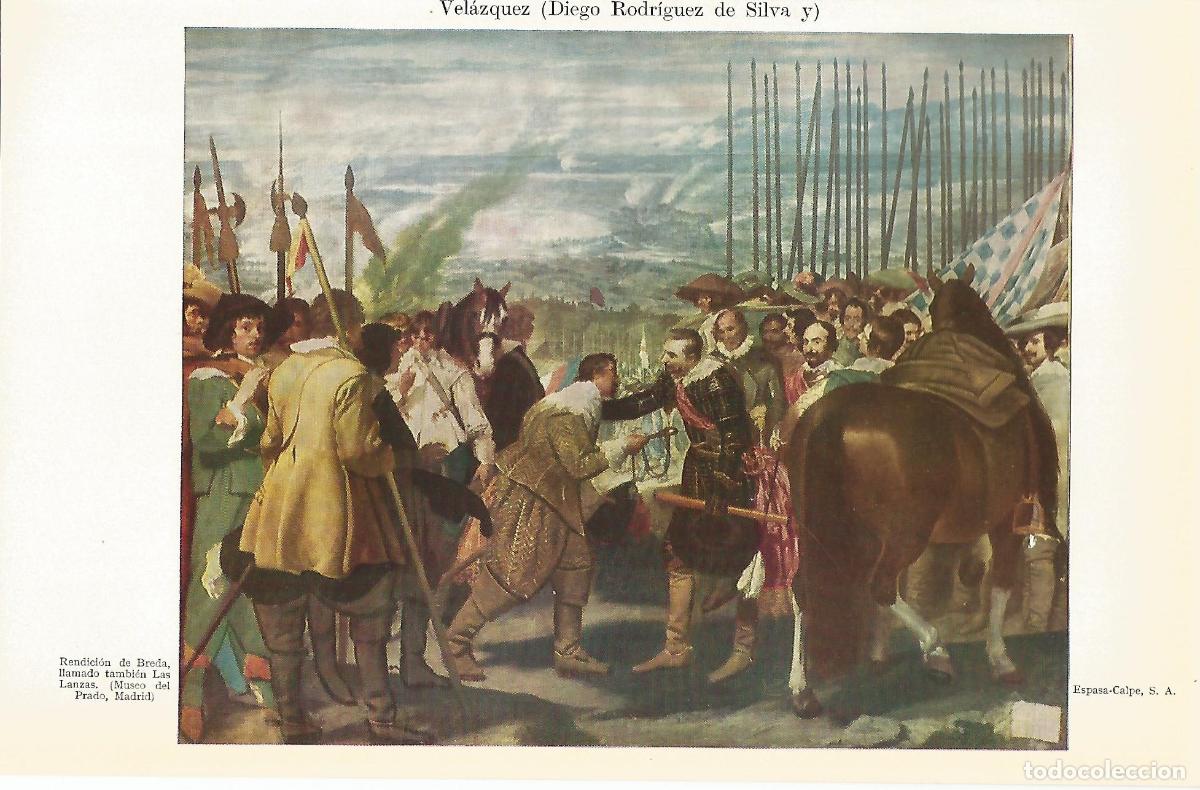 Otros art&iacute;culos de coleccionismo en papel: Lamina 154: Velazquez. Rendicion de Breda - Varios