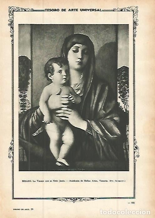 Otros art&iacute;culos de coleccionismo en papel: LAMINA 1484. BELLINI. La Virgen con el Ni&ntilde;o Jesus - Varios