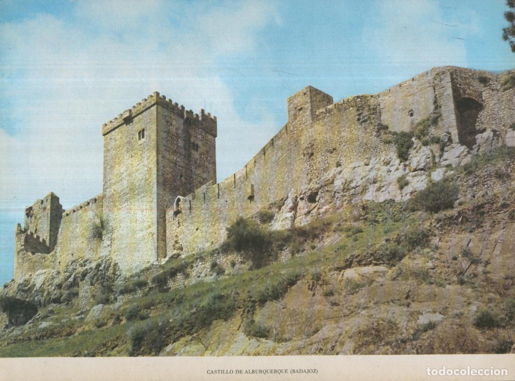 Outros artigos de papel: Lamina Castillos de Espa&ntilde;a Edicion 1967 No.122: CASTILLO DE ALBURQUERQUE (BADAJOZ) - VARIOS