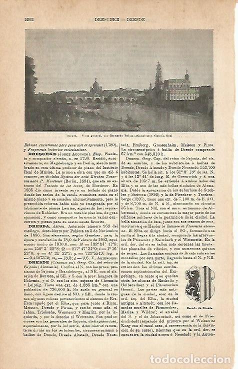 Sammelleidenschaft Andere Papierartikel: LAMINA ESPASA Alemania 3146: Vista general de Dresde Alemania - Varios Autores