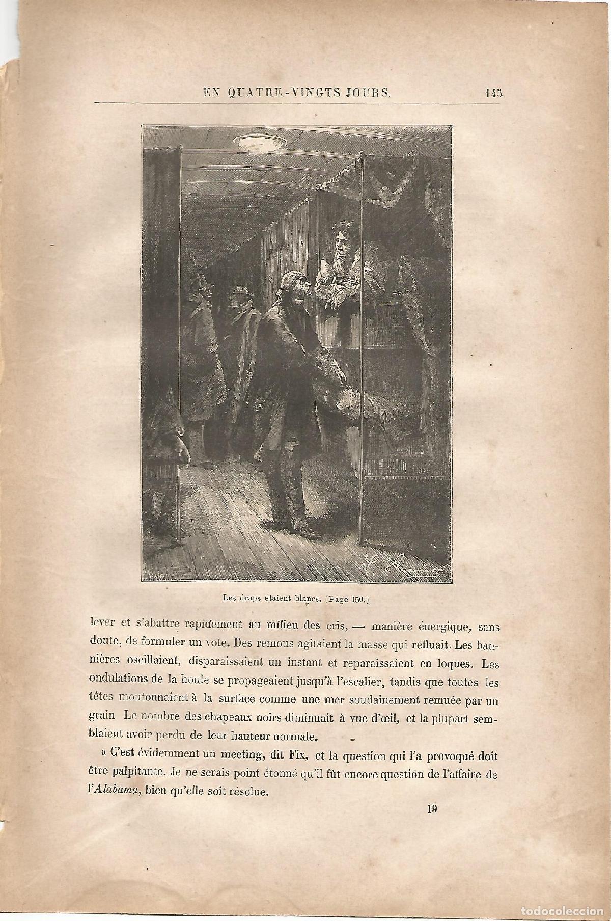 Otros Art&iacute;culos de Coleccionismo en Papel: LAMINA 1232: VERNE. Les draps etaient blancs - Jules Verne