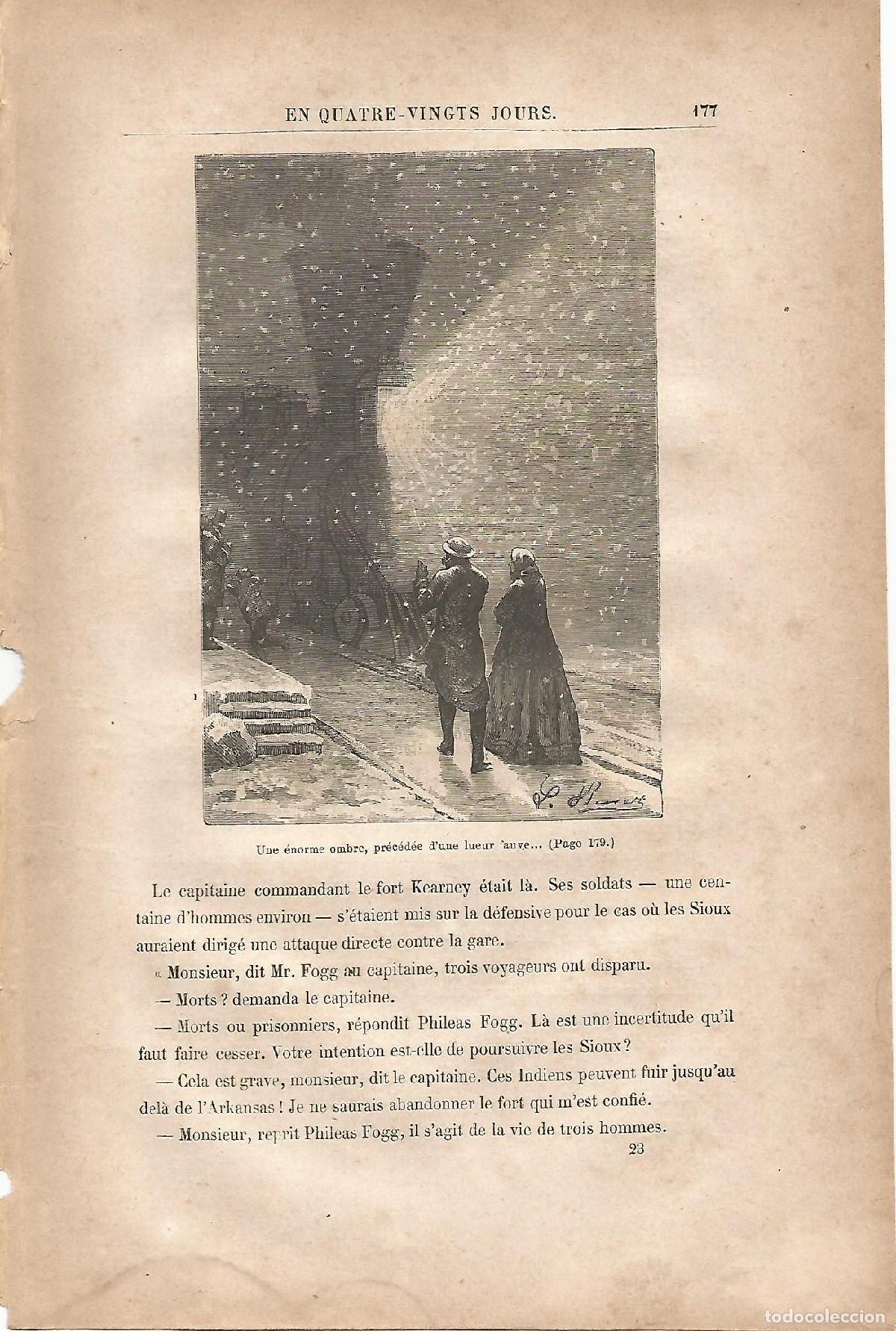 Otros art&iacute;culos de coleccionismo en papel: LAMINA 1240: VERNE. Une enorme ombre precedee dune lueur fauve� - Jules Verne