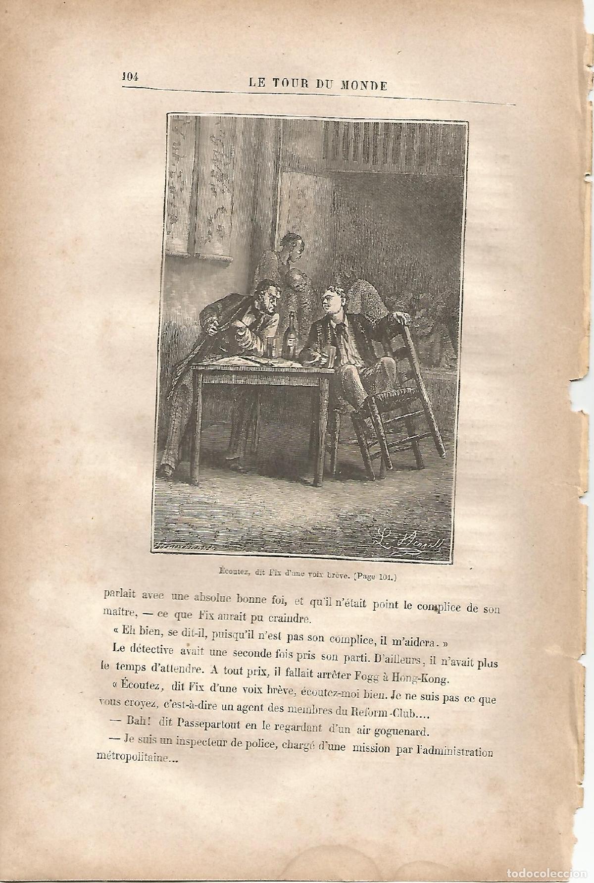 Otros art&iacute;culos de coleccionismo en papel: LAMINA 1221: VERNE. Ecoutez dit Fix dune voix brevre - Jules Verne