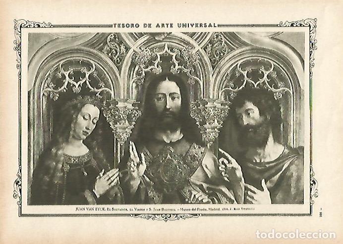 Otros art&iacute;culos de coleccionismo en papel: LAMINA 1304. VAN EYCK. El Salvador la Virgen y San Juan Bautista - Varios