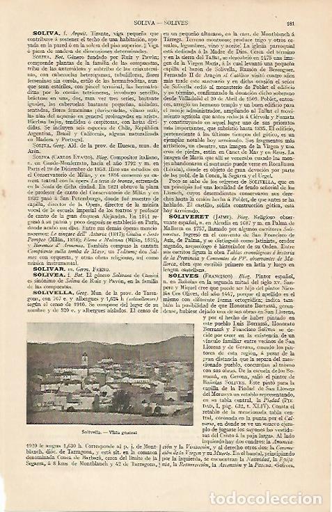 Sammelleidenschaft Andere Papierartikel: LAMINA ESPASA 7532: Vista general Solivella Tarragona - Varios