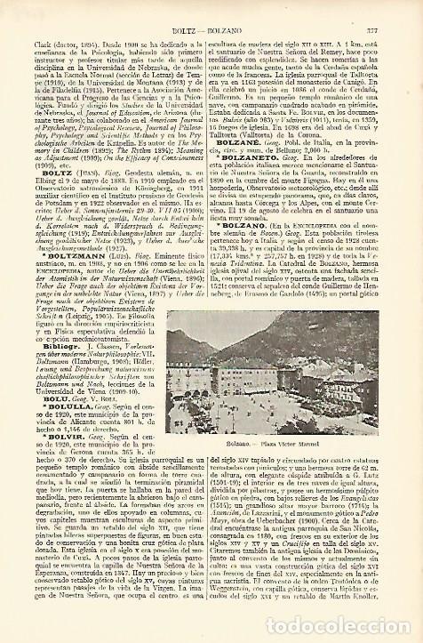 Otros art&iacute;culos de coleccionismo en papel: LAMINA ESPASA 8179: Plaza Victor Manuel en Bolzano Italia - Varios