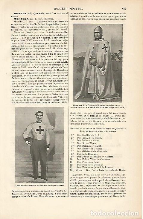 Otros art&iacute;culos de coleccionismo en papel: LAMINA ESPASA 8649: Caballero de la Orden de Montesa traje de diario y de guerra - Varios