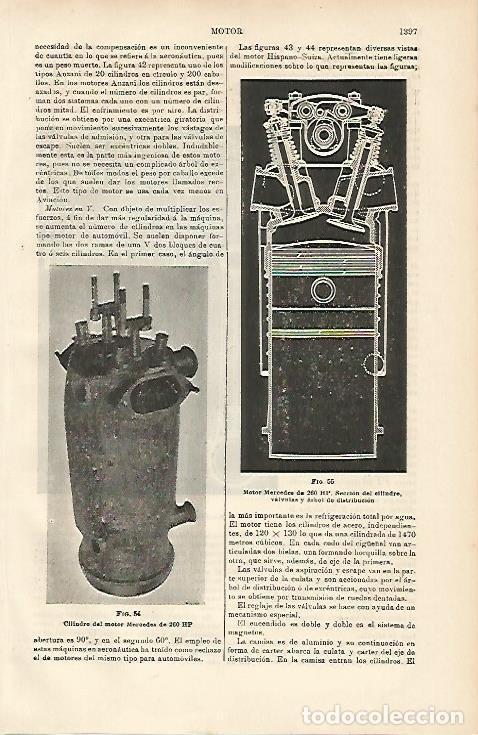 Otros art&iacute;culos de coleccionismo en papel: LAMINA ESPASA 8842: Motor Mercedes de 260 HP - Varios