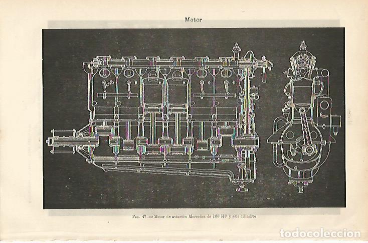 Otros art&iacute;culos de coleccionismo en papel: LAMINA ESPASA 8840: Motor de aviacion Mercedes de 160 HP - Varios