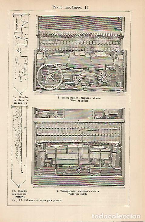 Otros art&iacute;culos de coleccionismo en papel: LAMINA DE ESPASA 398: Piano mecanico II - Varios autores