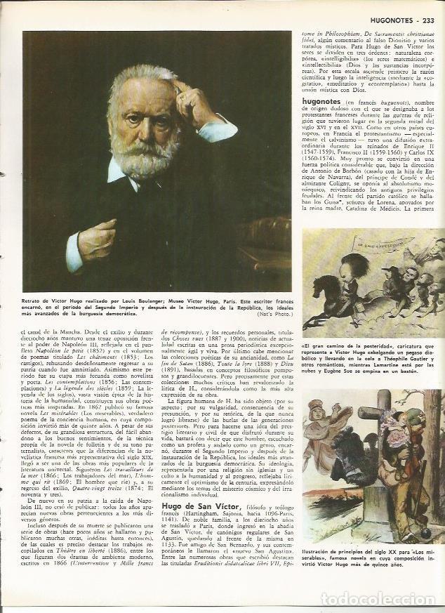 Otros art&iacute;culos de coleccionismo en papel: LAMINA MONITOR 0066: RETRATO DE VICTOR HUGO POR BOULANGER - Varios