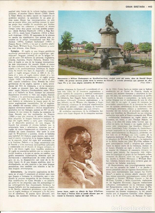Otros art&iacute;culos de coleccionismo en papel: LAMINA MONITOR 0255: MONUMENTO A SHAKESPEARE EN STRARFORD-ON-AVON - Varios