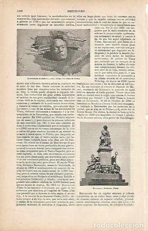 Otros art&iacute;culos de coleccionismo en papel: LAMINA ESPASA 9870: Monumento a Beethoven en Viena - Varios