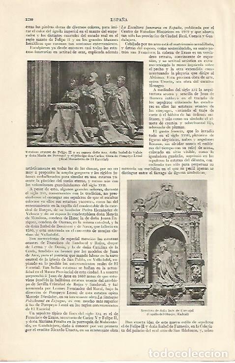 Otros art&iacute;culos de coleccionismo en papel: LAMINA ESPASA 10353: Grupo escultorico de Pompeyo Leoni en El Escorial - Varios