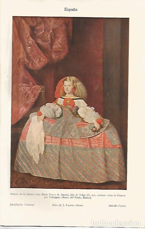 Otros art&iacute;culos de coleccionismo en papel: LAMINA ESPASA 10362: Retrato de la infanta Maria Teresa de Austria por Velazquez - Varios