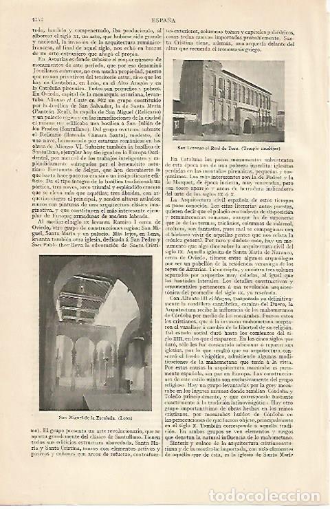 Otros art&iacute;culos de coleccionismo en papel: LAMINA ESPASA 10345: San Miguel de la Escalada de Leon y San Lorenzo el Real de Toro - Varios