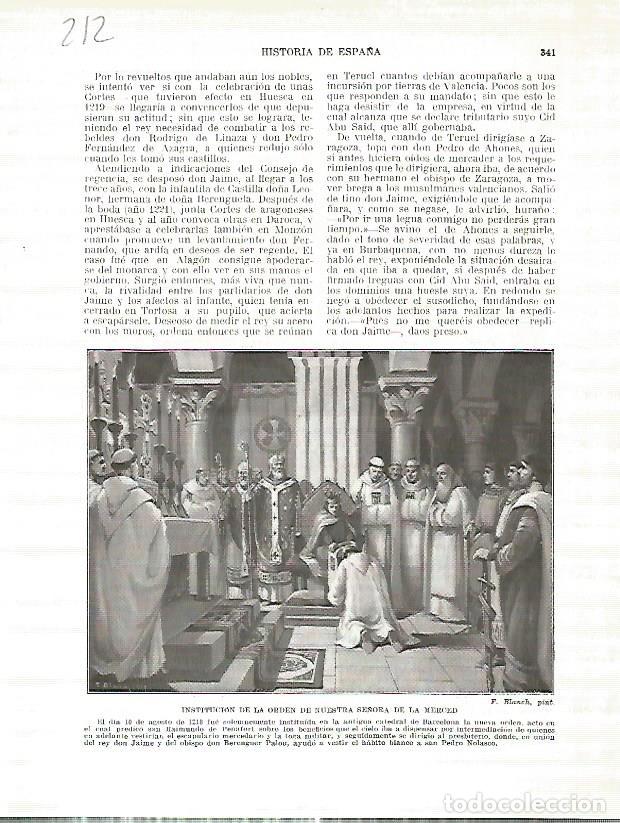 Otros art&iacute;culos de coleccionismo en papel: LAMINA 4725: Institucion de la Orden de Nuestra Se&ntilde;ora de la Merced - Manuel Rodriguez Codola