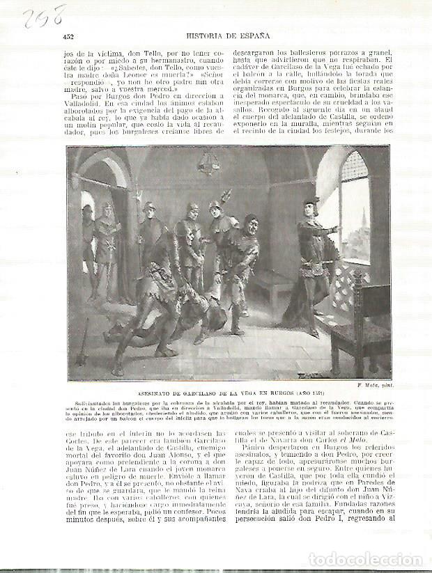 Otros art&iacute;culos de coleccionismo en papel: LAMINA 4771: Asesinato de Garcilaso de la Vega en Burgos (a&ntilde;o 1351) - Manuel Rodriguez Codola