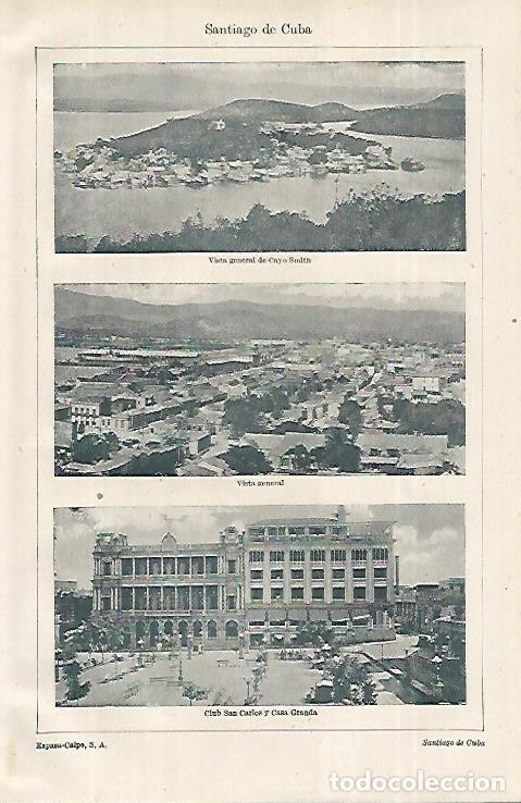Otros art&iacute;culos de coleccionismo en papel: LAMINA ESPASA 12275: Panoramicas de Santiago de Cuba - Varios