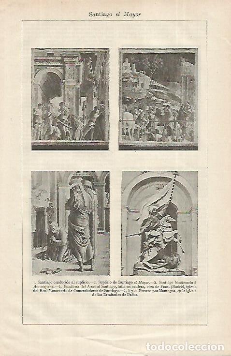Otros art&iacute;culos de coleccionismo en papel: LAMINA ESPASA 12292: Obras de arte representando a Santiago el Mayor - Varios