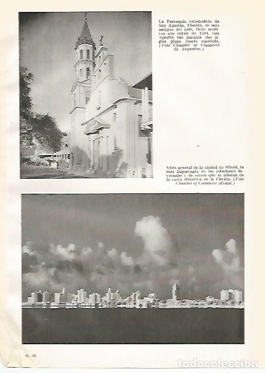 Otros art&iacute;culos de coleccionismo en papel: LAMINA GEOGRAFIA 0093: Iglesia de San Agustin y vista de Miami Estados Unidos - Ricardo Beltran y Vi