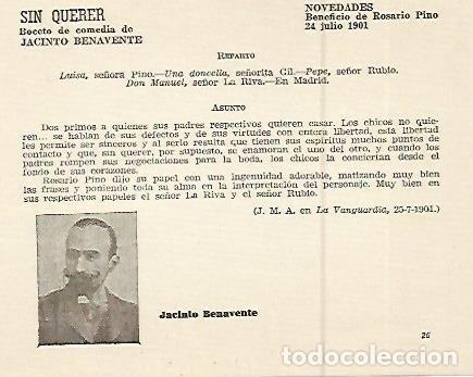 Otros art&iacute;culos de coleccionismo en papel: LAMINA 2517: Jacinto Benavente - Jose Maria Junyent (director)