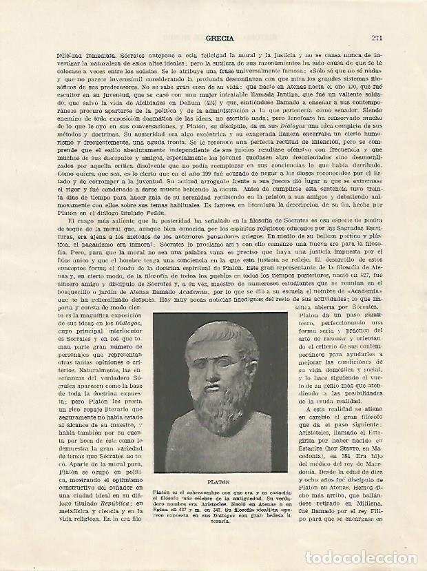 Otros art&iacute;culos de coleccionismo en papel: LAMINA 5164: Platon - Guillermo de Boladeres