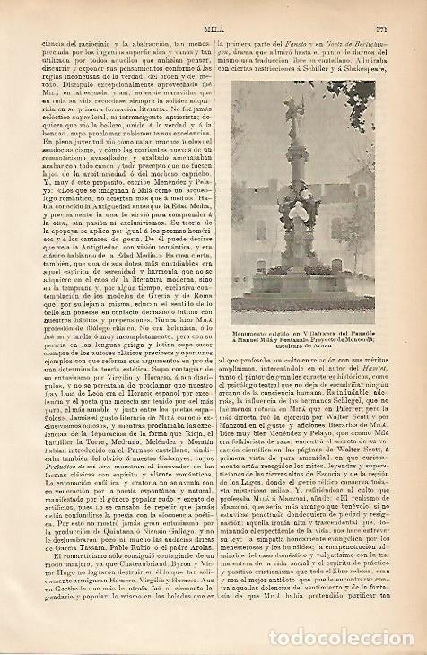 Otros art&iacute;culos de coleccionismo en papel: LAMINA ESPASA 5149: Monumento a Mila i Fontanals en Vilafranca del Penedes Barcelona - Varios Autore