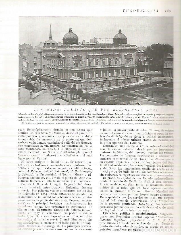 Sammelleidenschaft Andere Papierartikel: LAMINA 3135: YUGOSLAVIA. Palacio de Belgrado - Ramon Otero Pedrayo