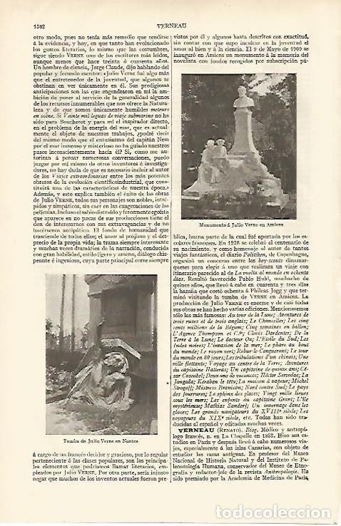 Otros art&iacute;culos de coleccionismo en papel: LAMINA ESPASA 6088: Monumento y Tumba de Julio Verne - Varios Autores