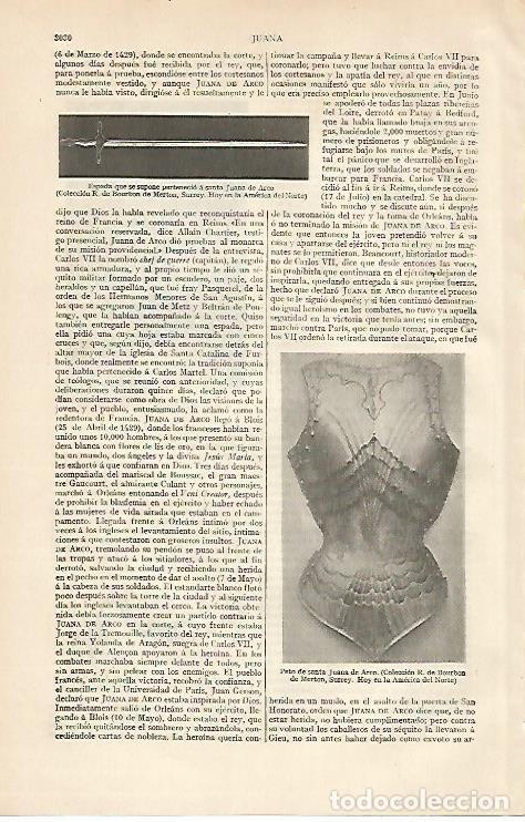 Otros art&iacute;culos de coleccionismo en papel: LAMINA ESPASA 6288: Espada y peto de Juana de Arco - Varios Autores